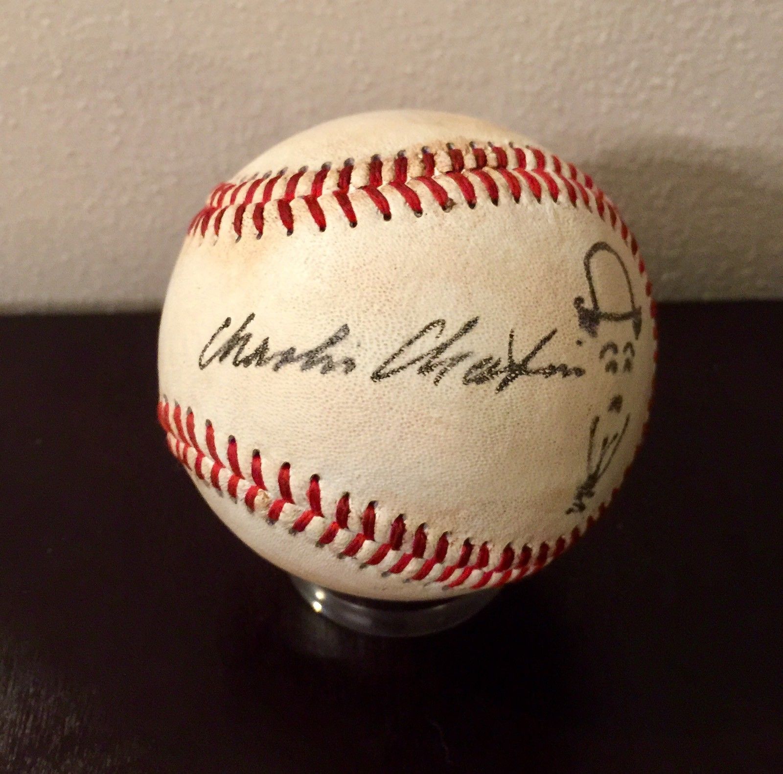 Charlie Chaplin Replica Autographed Signed 1930's Style Baseball.