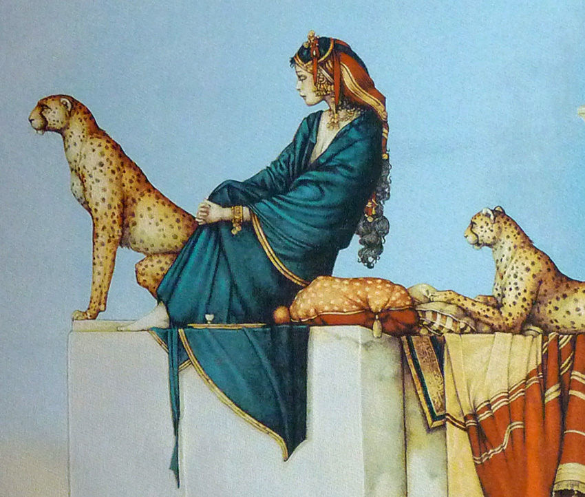 CLASSIC FANTASY 32"x24"HIGH QUALITY WOVEN WALL HANGING TAPESTRY: SUDAN'S CHEETAH