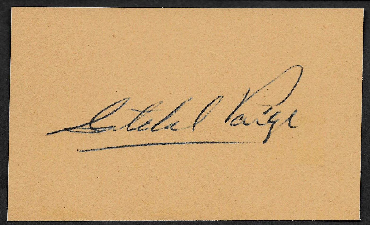 Satchel Paige Autograph Reprint On Genuine Original Period 1950s 3x5 Card