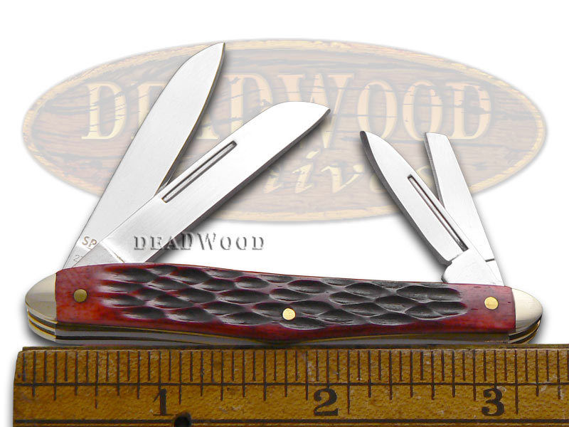 HEN & ROOSTER AND Jigged Red Bone Whittler Stainless Pocket Knife Knives