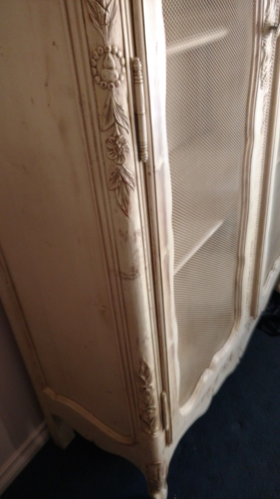 French Armoire Bookcase solid wood hand carved