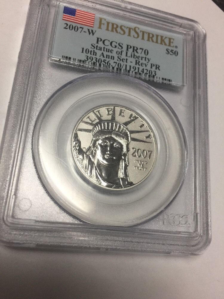 2007-W $50 Platinum Eagle PCGS PR70 FIRST STRIKE Statue Liberty