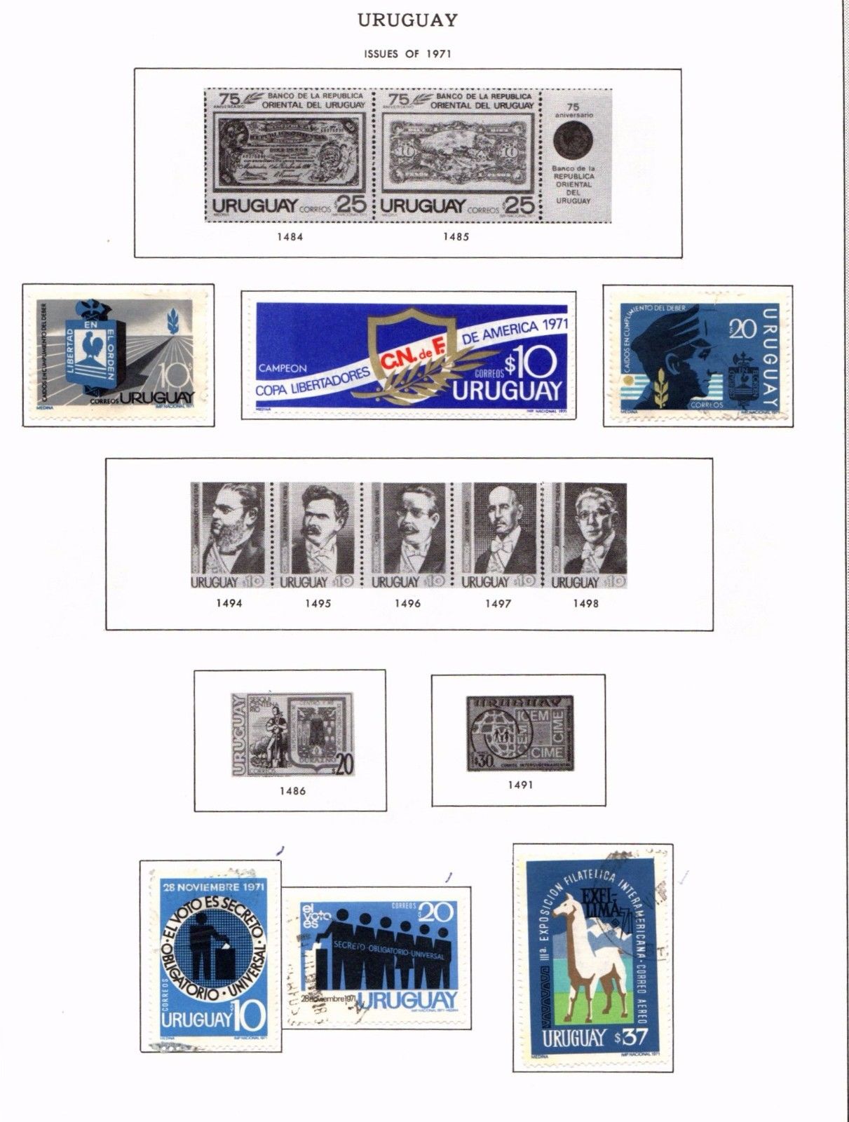 URUGUAY SCOTT INTERNATIONAL PAGES COLLECTION