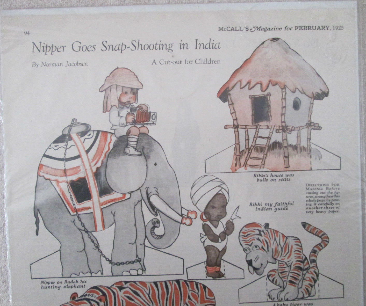 McCalls Magazine Nipper In India paperdoll magazine page 1925