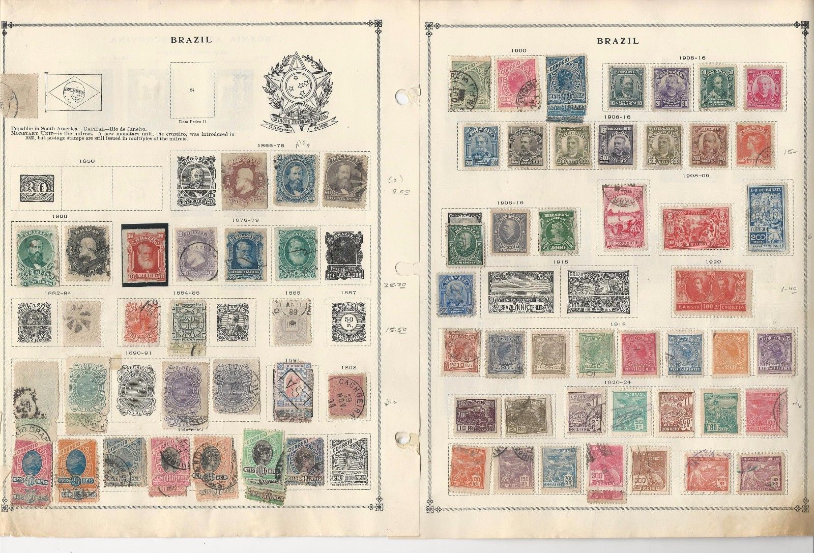 Brazil Collection 1850-1940 on Scott International Pages, 11 Pages Loaded