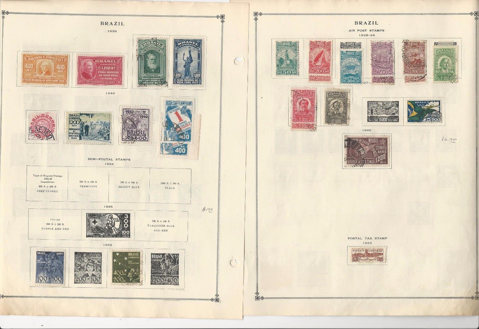 Brazil Collection 1850-1940 on Scott International Pages, 11 Pages Loaded