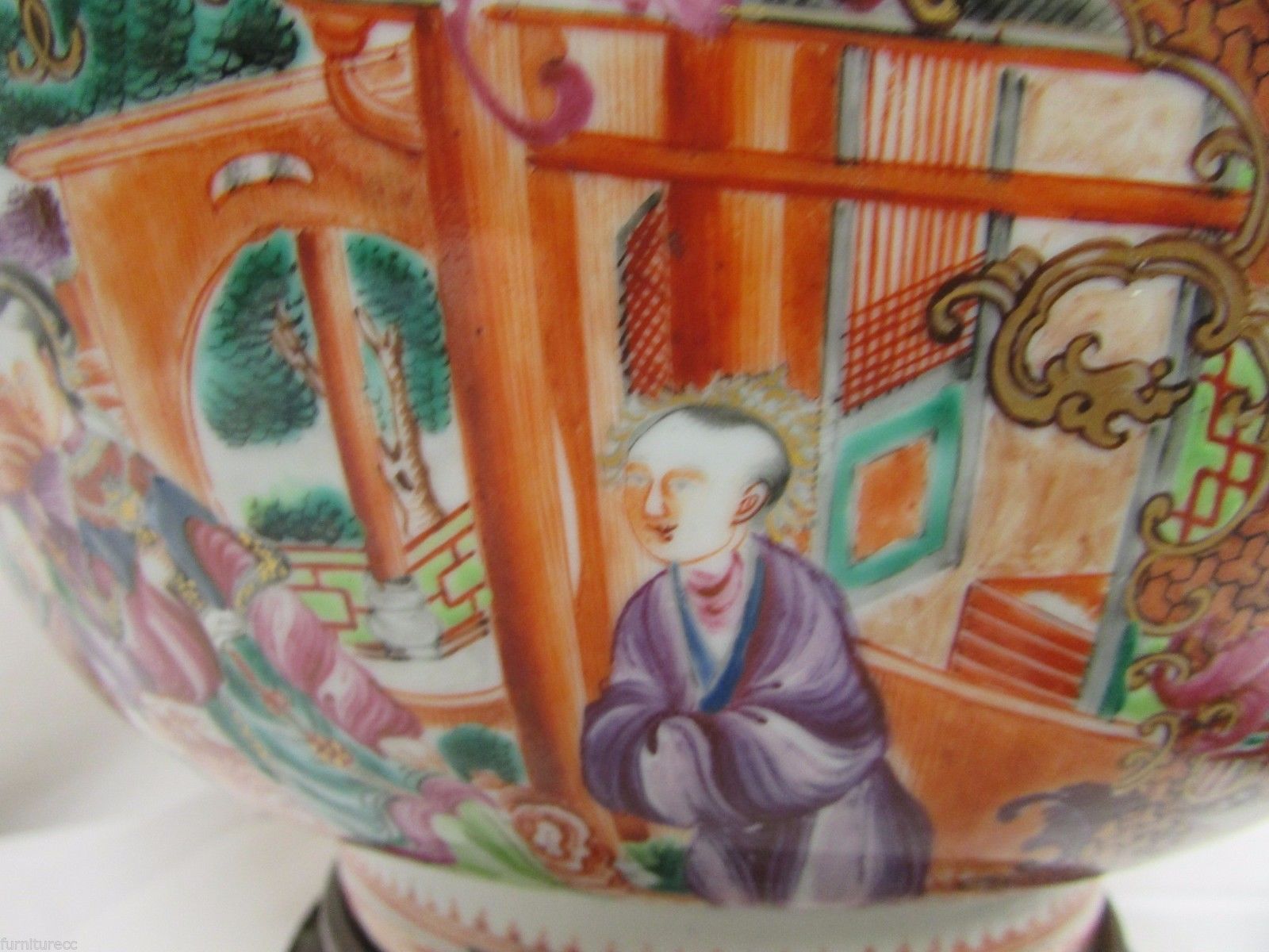 CHINESE PORCELAIN FAMILLE ROSE MANDARIN BOWL 18th C 11" Wide