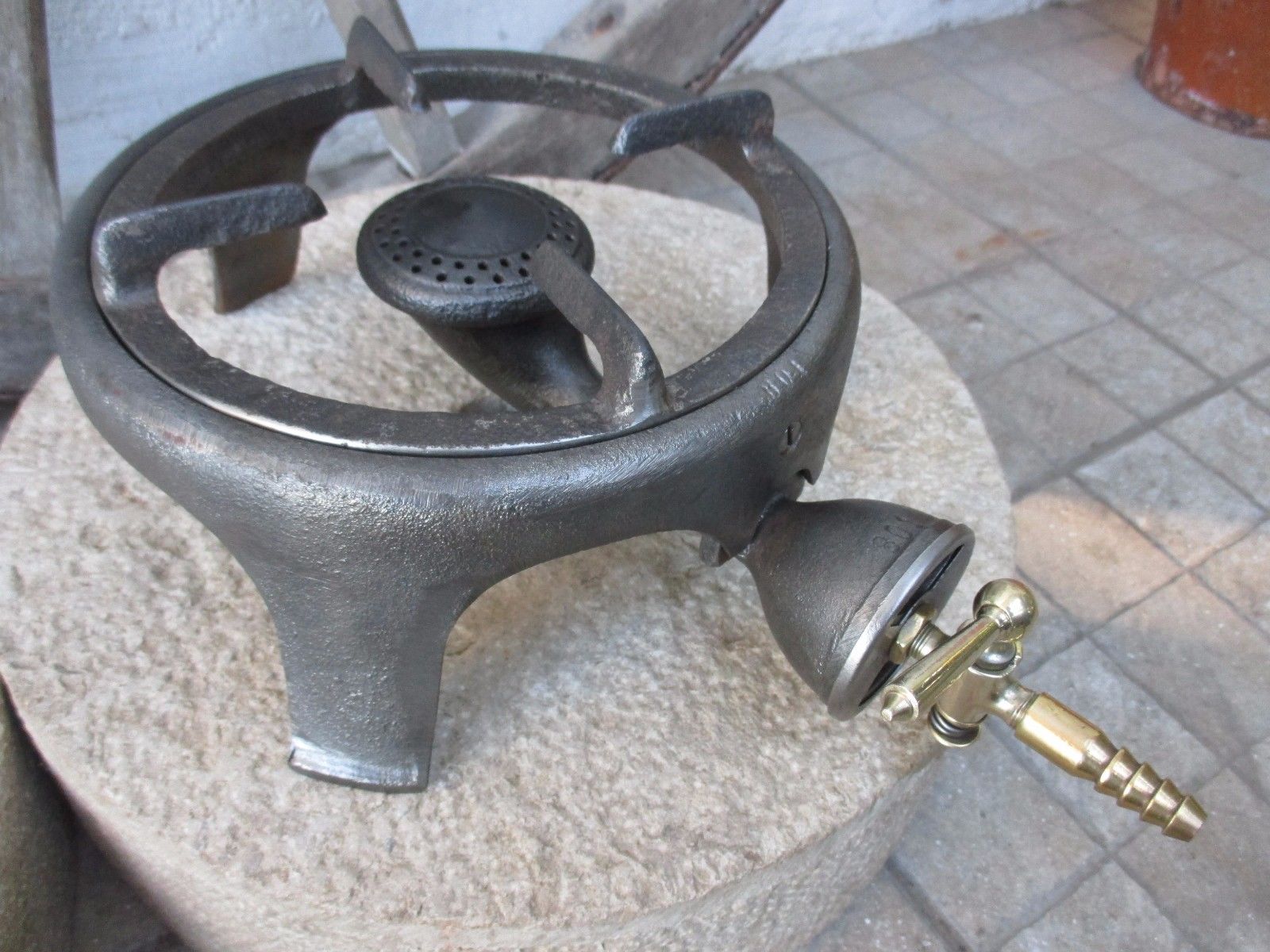 Antique Cast Iron 1950s Gazcidla Gas Fully Functional Stove Burner Old Portable