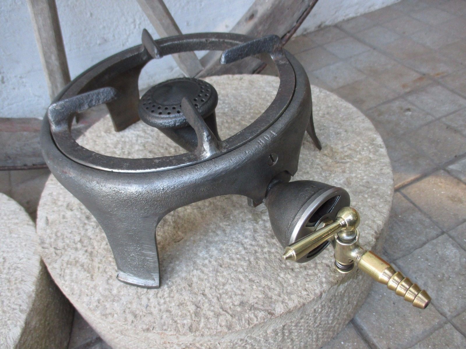 Antique Cast Iron 1950s Gazcidla Gas Fully Functional Stove Burner Old Portable