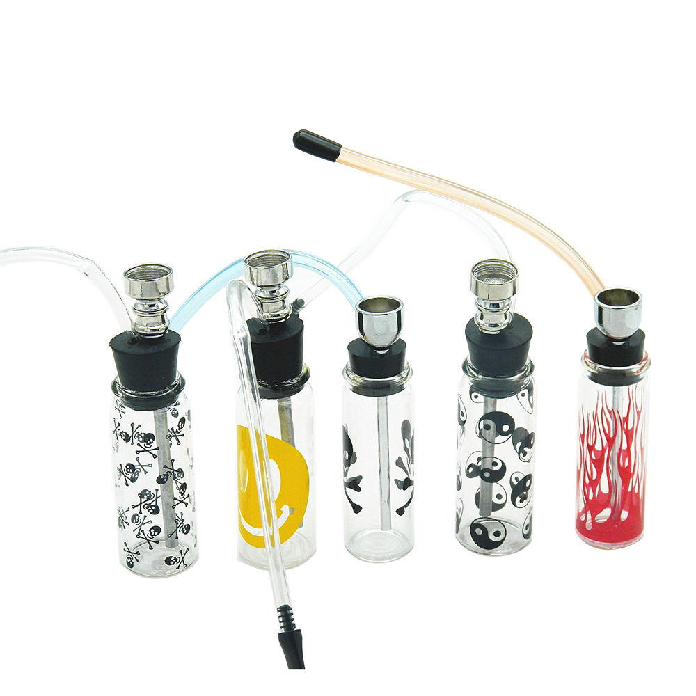 Mini Smoking Glass Bottle Portable Hookah Shisha Tube Filter Cigarette Holder