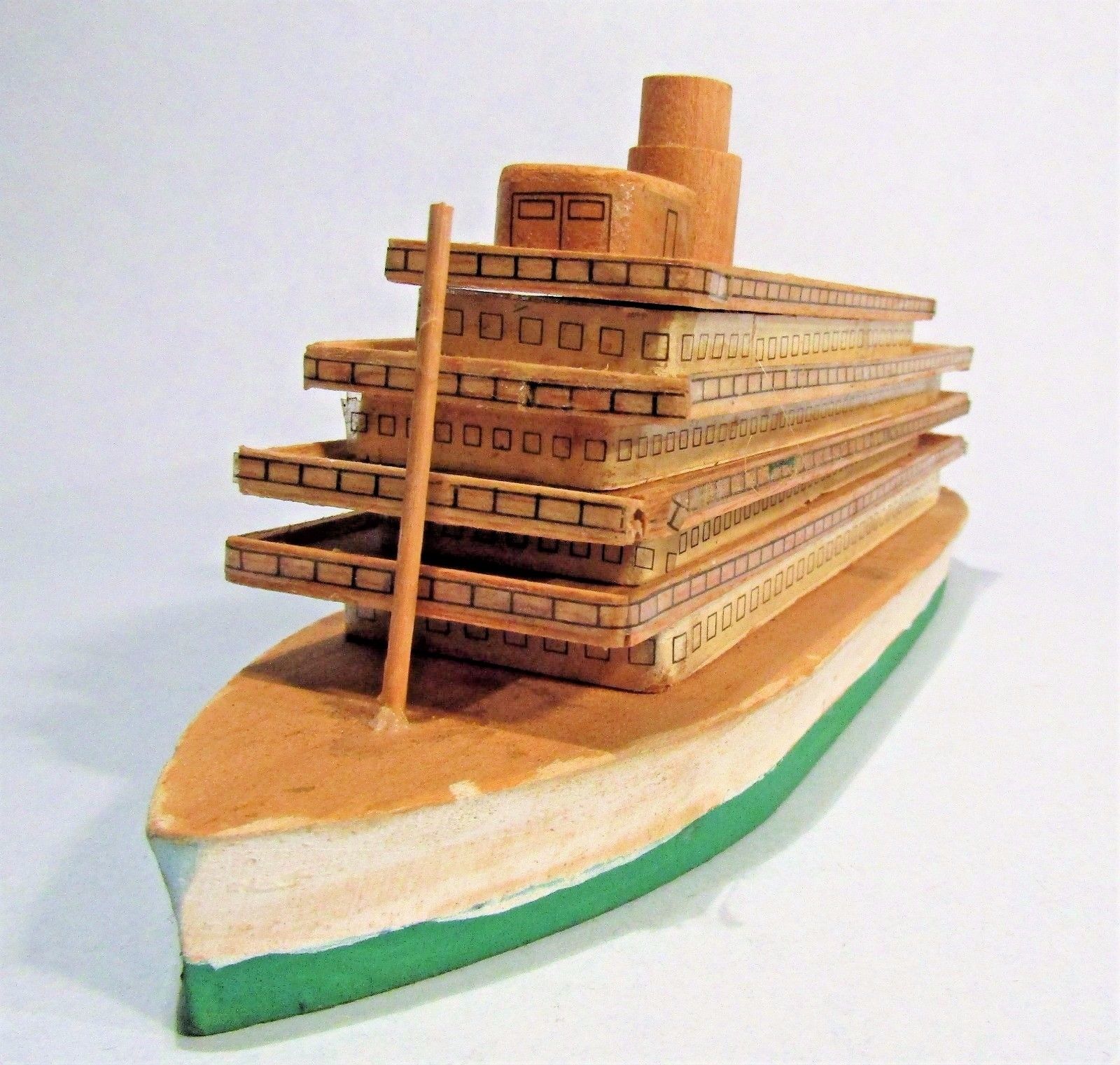 MISSISSIPPI RIVERBOAT VINTAGE FOLK ART MODEL SHIP WOODEN BOAT NAUTICAL AMERICANA