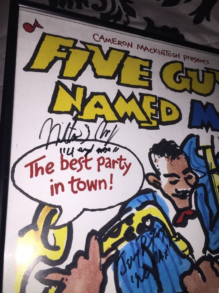 SIGNED!! Five Guys Named Moe Broadway Card 1992 By Orig Cast And Crew. Nice !