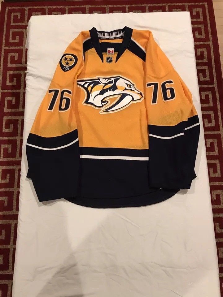 P.K. Subban Game Worn Used Nashville Predators NHL Jersey Meigray