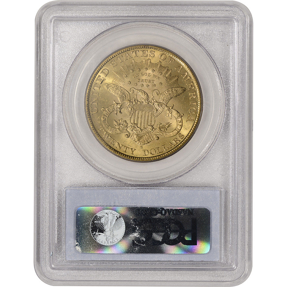 1898-S US Gold $20 Liberty Head Double Eagle - PCGS MS62+