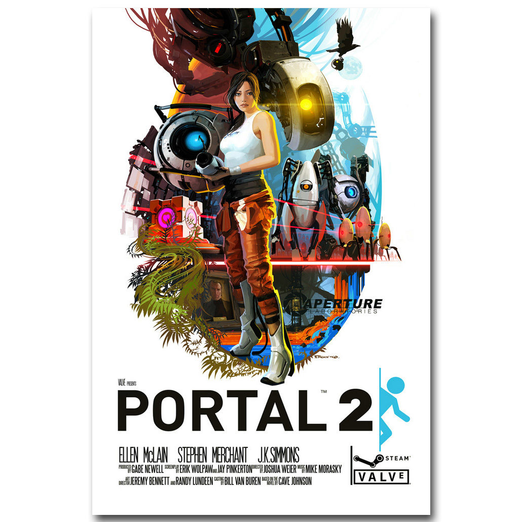 Portal 2 Game Silk Poster 12x18 24x36 inch