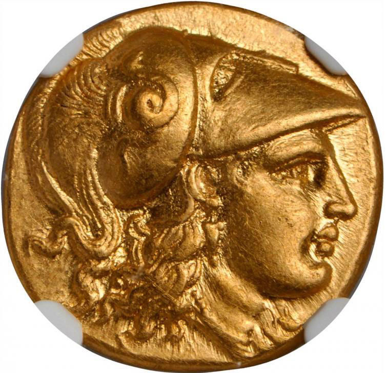 ALEXANDER III the GREAT Lifetime 328BC Authentic Ancient Greek GOLD Coin NGC AU