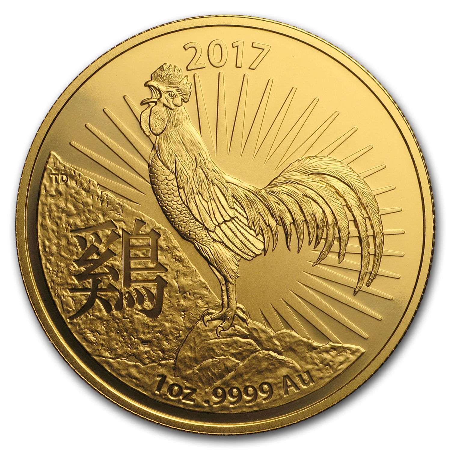 2017 Australia 1 oz Gold Lunar Year of the Rooster BU (RAM) - SKU #105056