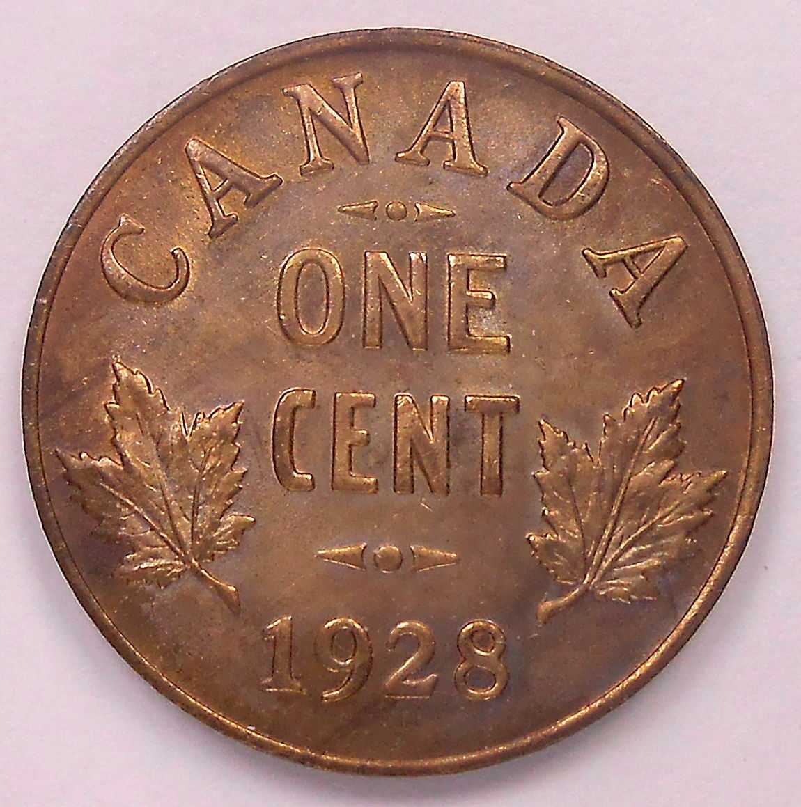 1928 Small Cent CHOICE MS BU RED ** Scarcer Date STUNNING George V Canada Penny