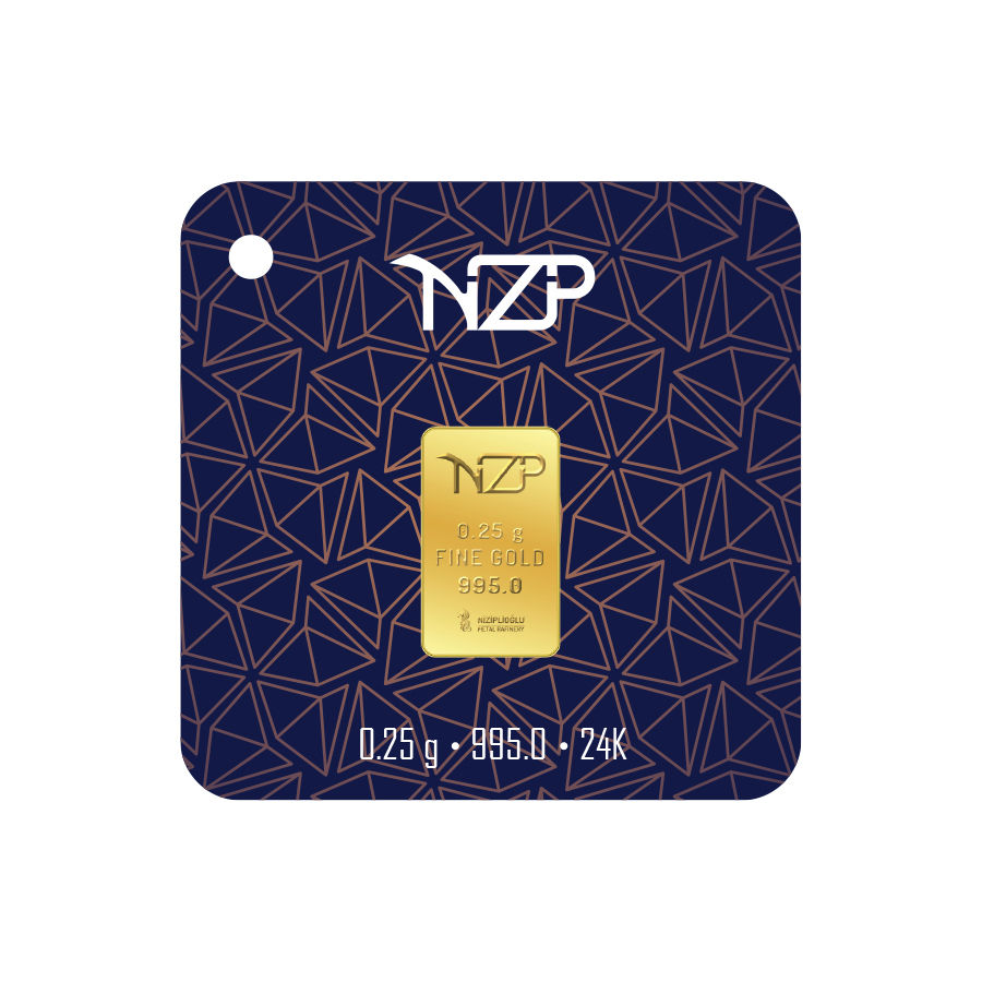 0,25 1/4 gram gold bar 24 karat NZP Gold Refinery ,995 Fine pure gold Gift size