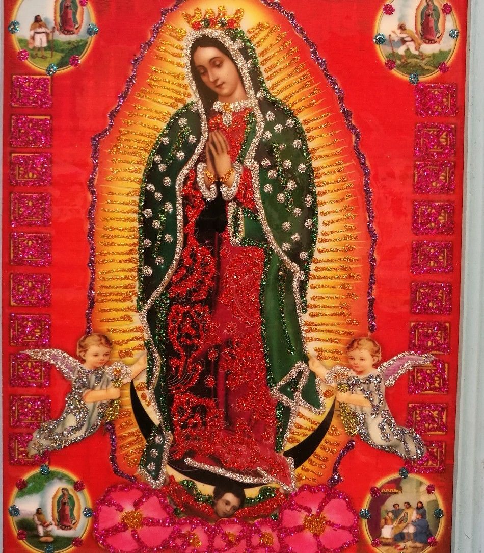 Virgin of Guadalupe Glittery & Gorgeous Framed Retablo Picture Religious Icon #9