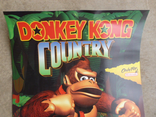 Donkey Kong Country Poster SNES Super Nintendo Video Store Game 1994 Promotional