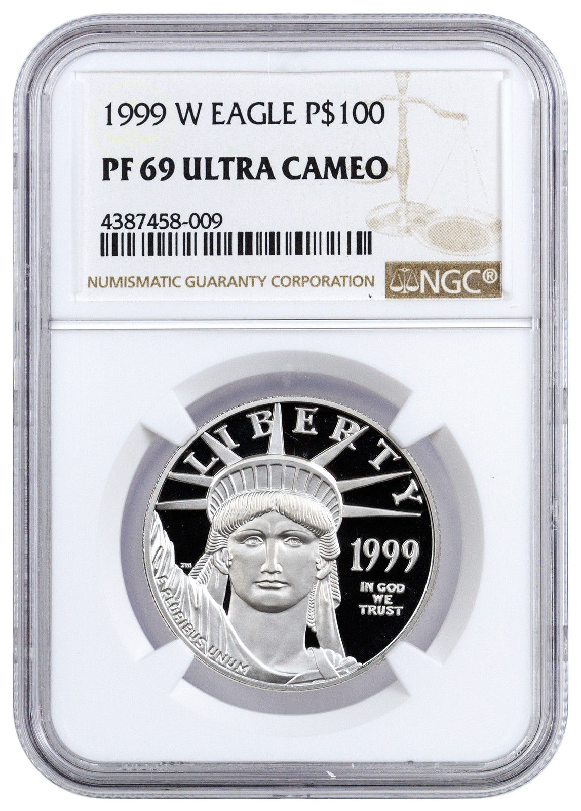 1999-W $100 1 Oz Proof American Platinum Eagle NGC PF69 UC SKU17009