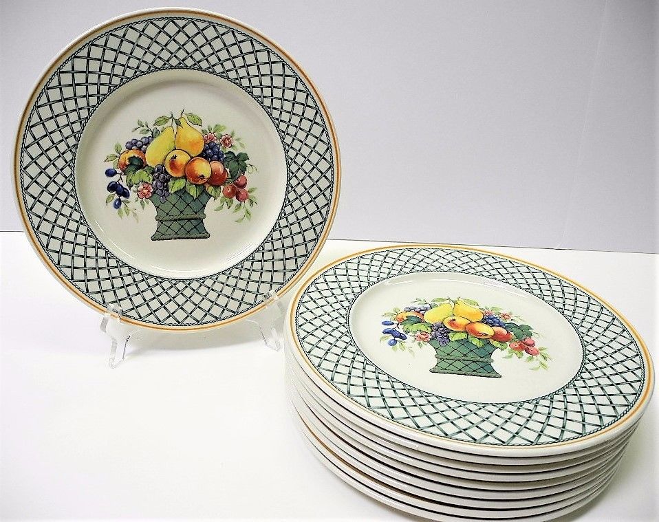 VILLEROY AND BOCH  Basket Pattern Set of 10 Dinner Plates