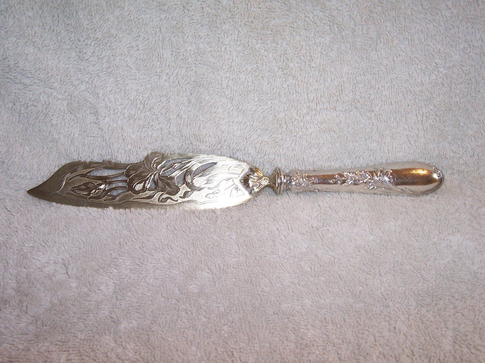 Antique French Sterling Silver Handled Fish Serving Knife Minerva Hallmarked