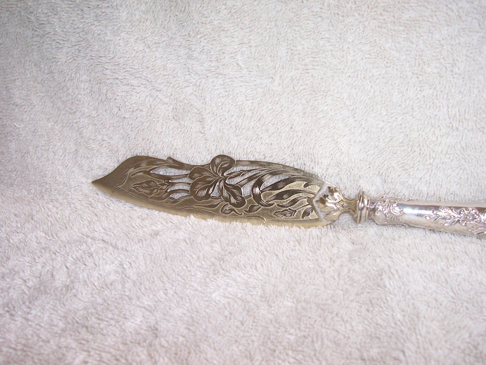 Antique French Sterling Silver Handled Fish Serving Knife Minerva Hallmarked