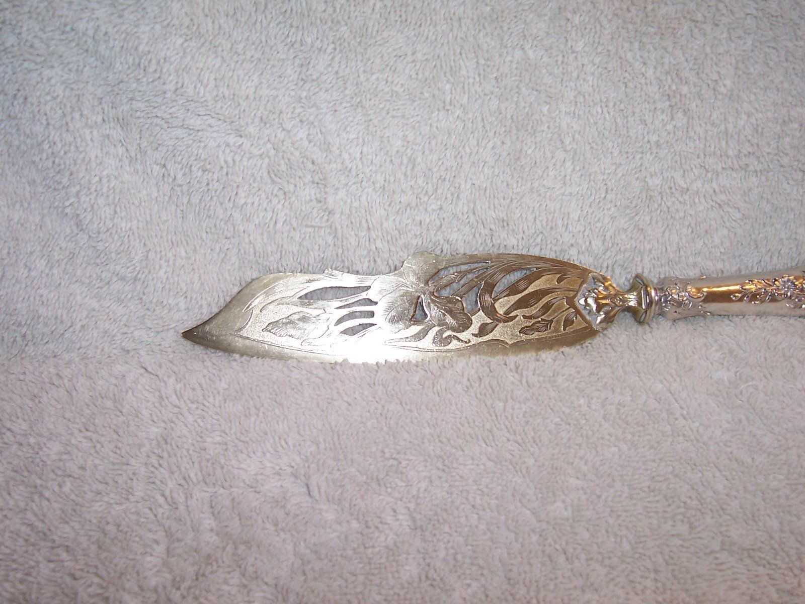 Antique French Sterling Silver Handled Fish Serving Knife Minerva Hallmarked