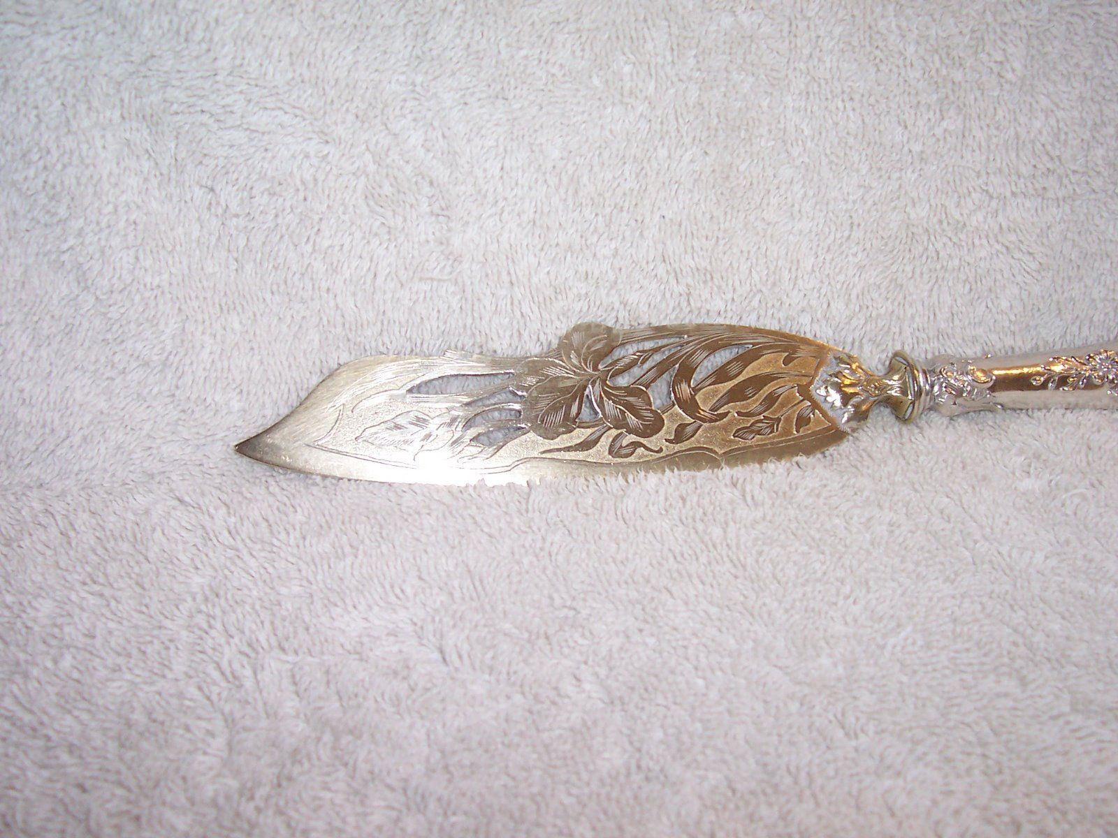 Antique French Sterling Silver Handled Fish Serving Knife Minerva Hallmarked