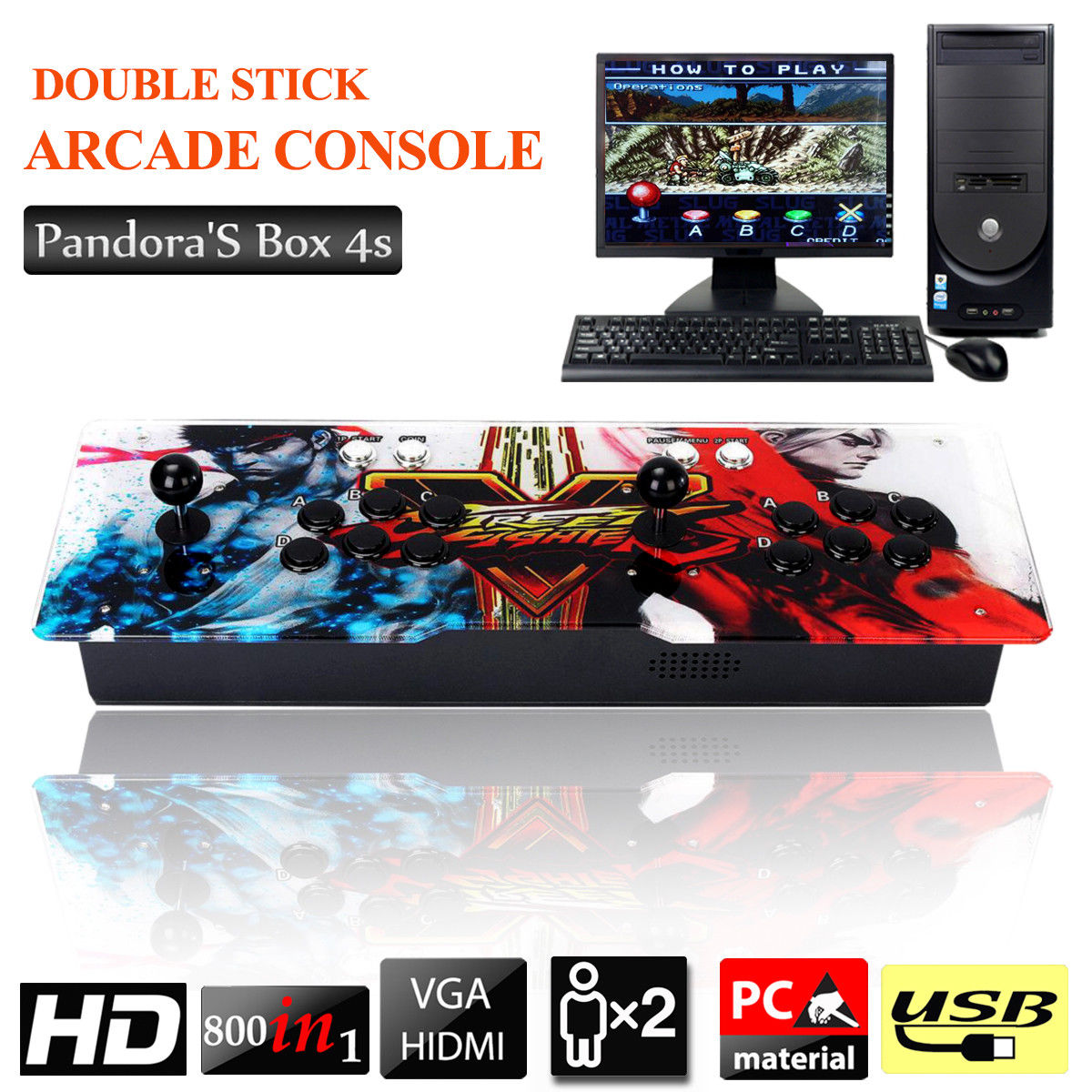 2017 Pandora's Box 4s Home Arcade Console Machine Double Stick HD 800 In 1 Games