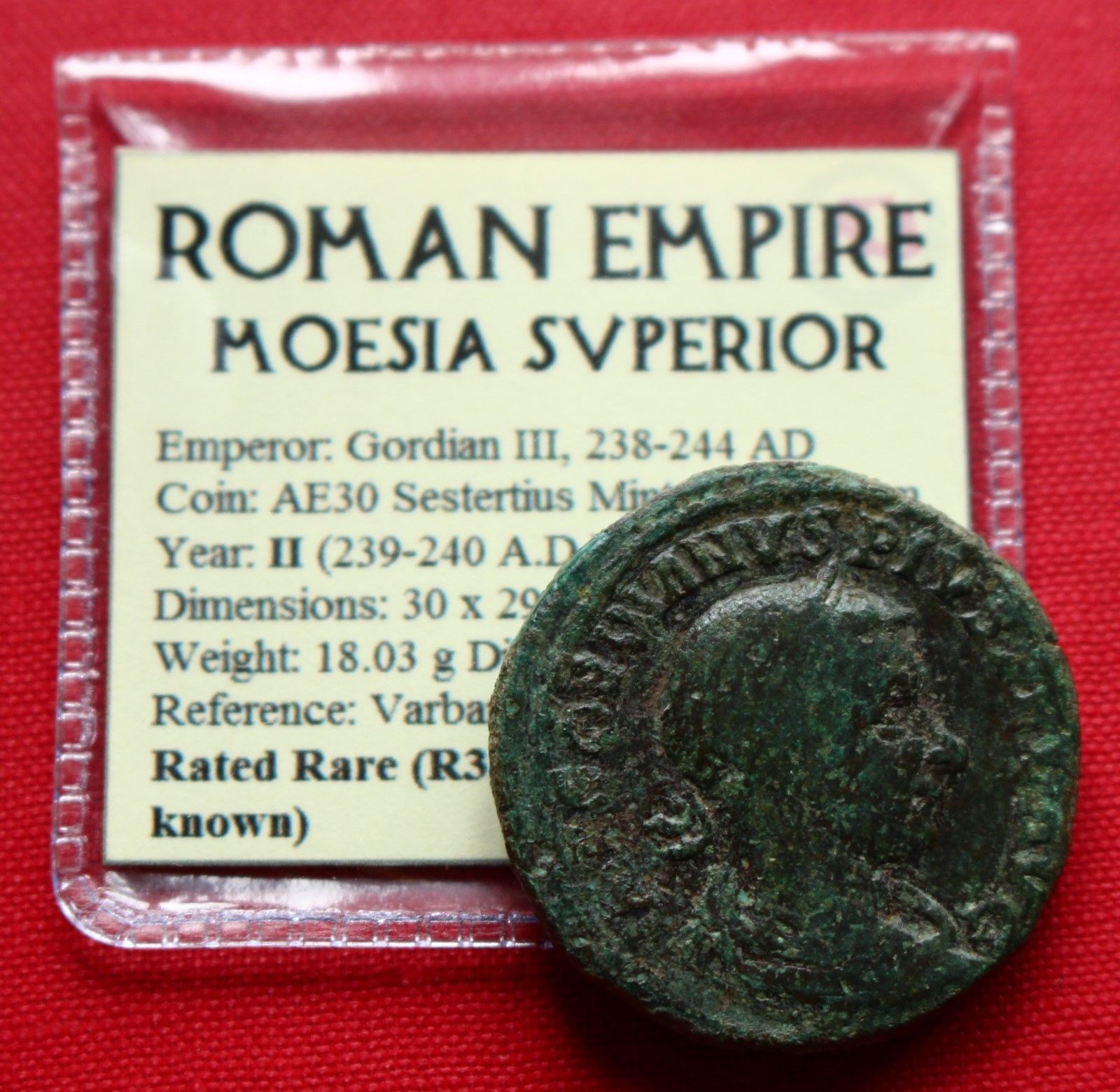 Gordian III Rare R3 AE30 18g 240AD Legions Viminacium Roman Empire Coin