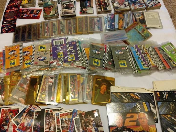 Lot of over 600 old Vintage Sports cards , NFL, Baseball, Basketball & nascar