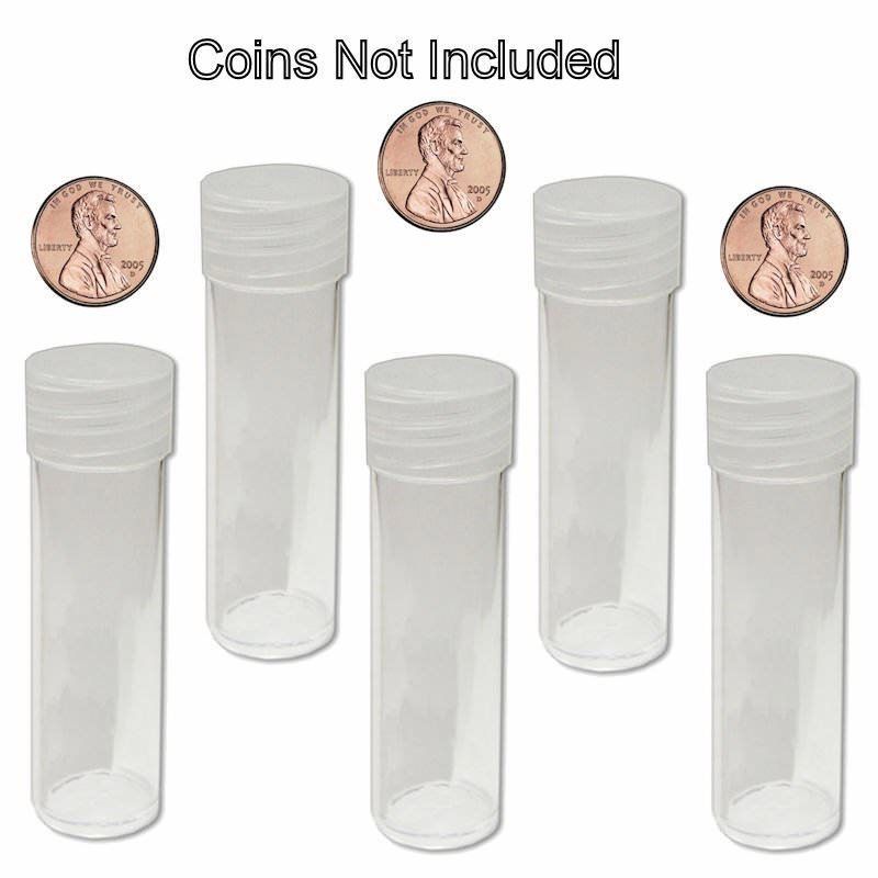 Round Penny Coin Tubes 19mm by BCW 5 pack