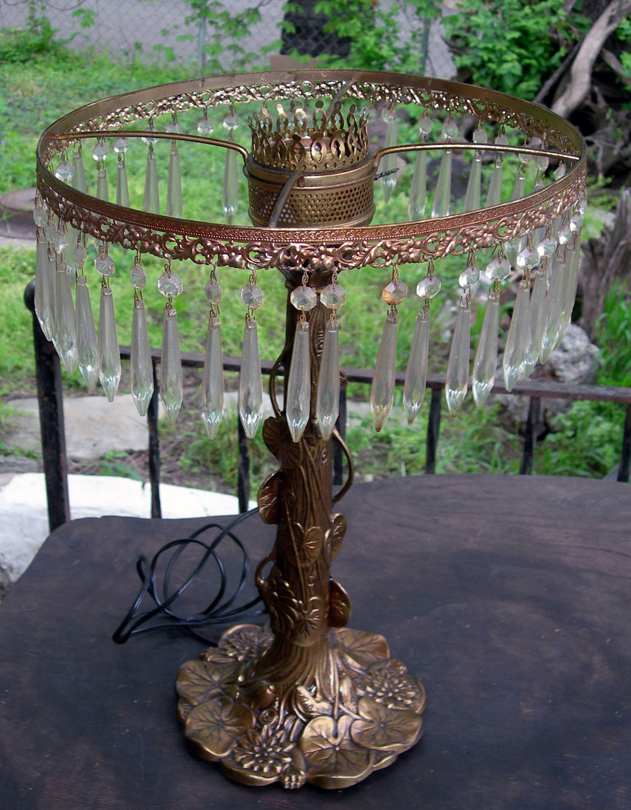 20" Art Nouveau Art Deco Style Brass Lamp
