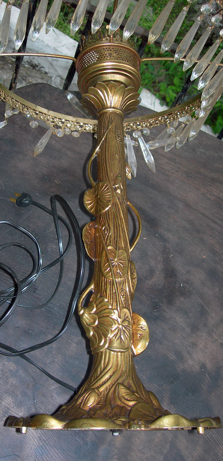 20" Art Nouveau Art Deco Style Brass Lamp