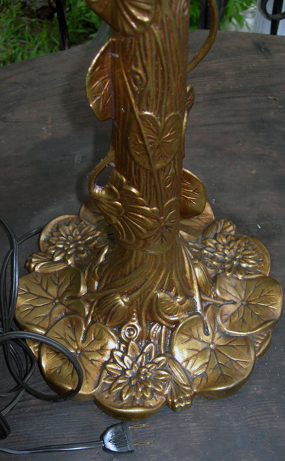 20" Art Nouveau Art Deco Style Brass Lamp