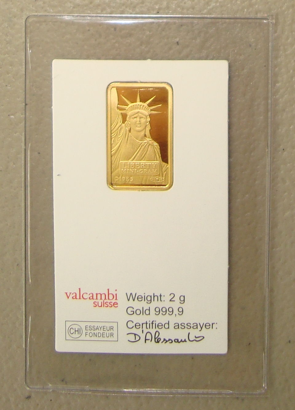 ~ Credit Suisse 2 Gram .9999 Gold Bullion Bar ~