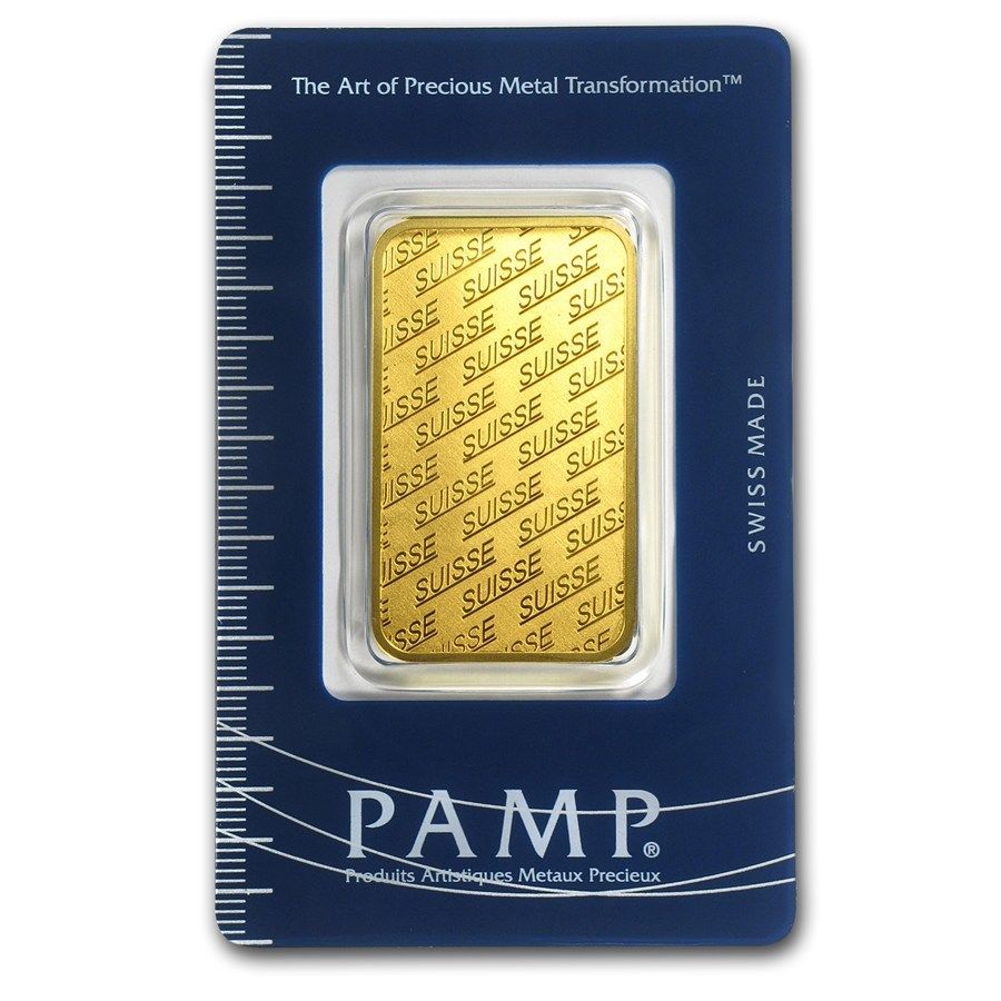 1 oz Gold Bar - Pamp Suisse New Design (In Assay) - SKU #86748