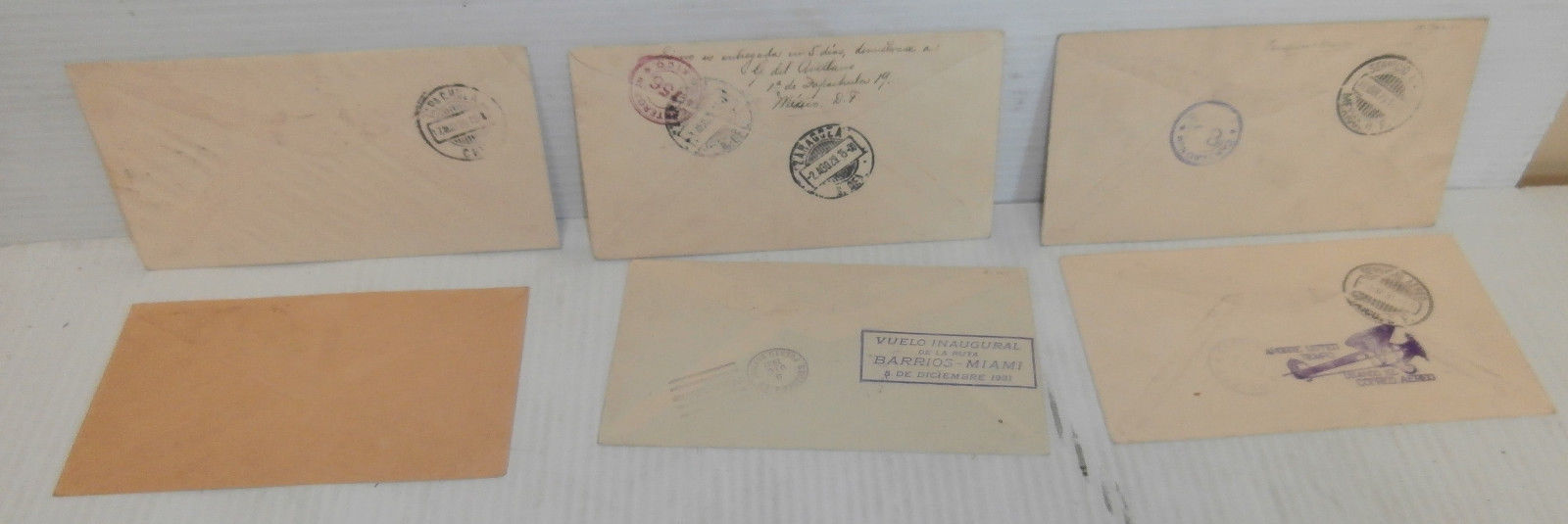 Lot of (6) Different Early Flight- Mexico Airmail Covers