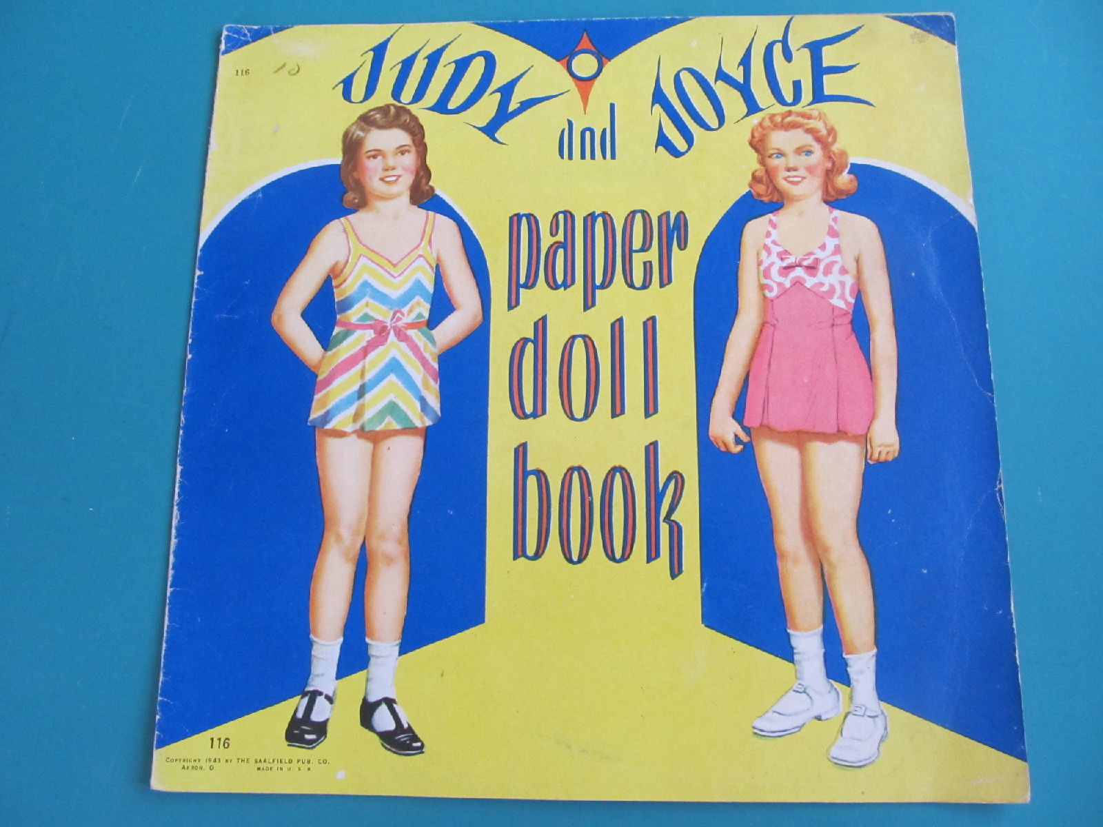 1943 Vintage "Judy & Joyce" Paper Dolls -by Saalfield Pub. Co. 10" dolls - Uncut