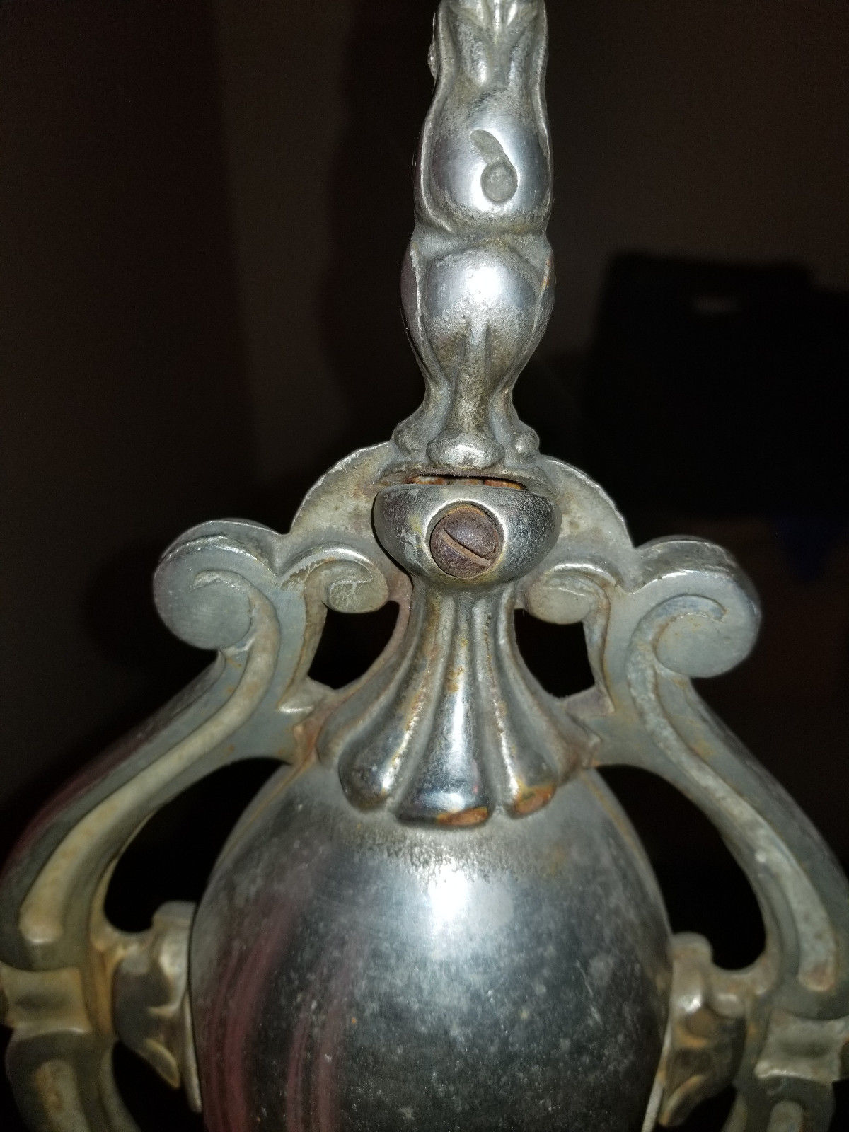 Antique Wood Stove Nickel Finial Top 15 inches High