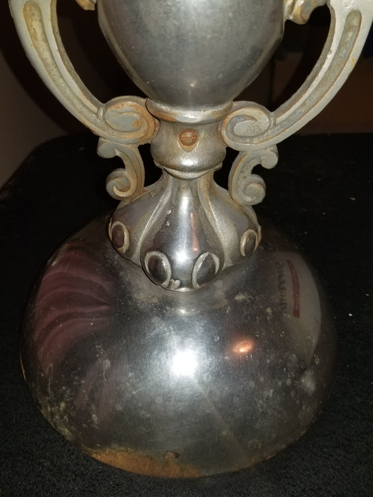 Antique Wood Stove Nickel Finial Top 15 inches High