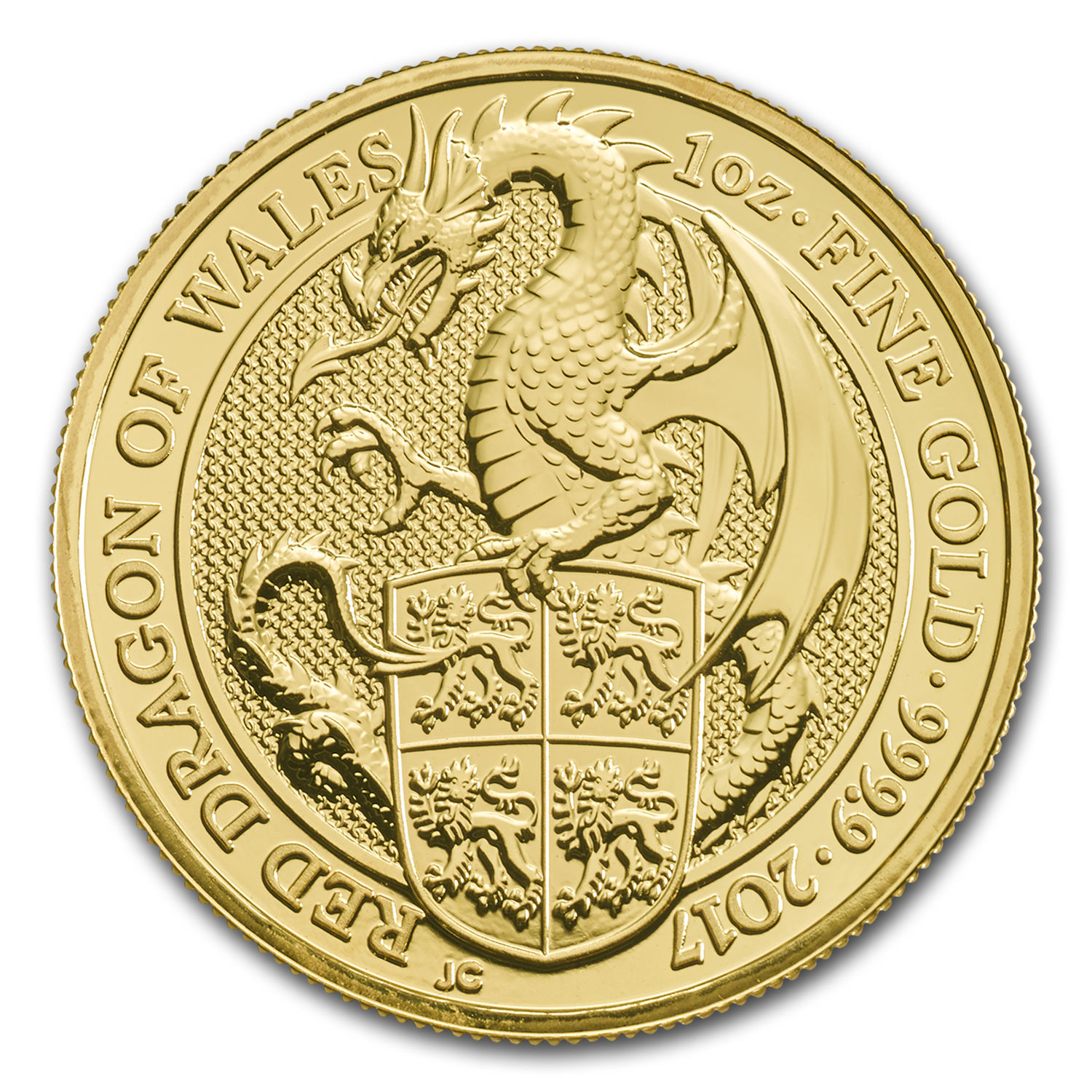 2017 Great Britain 1 oz Gold Queen's Beasts The Dragon - SKU #117682