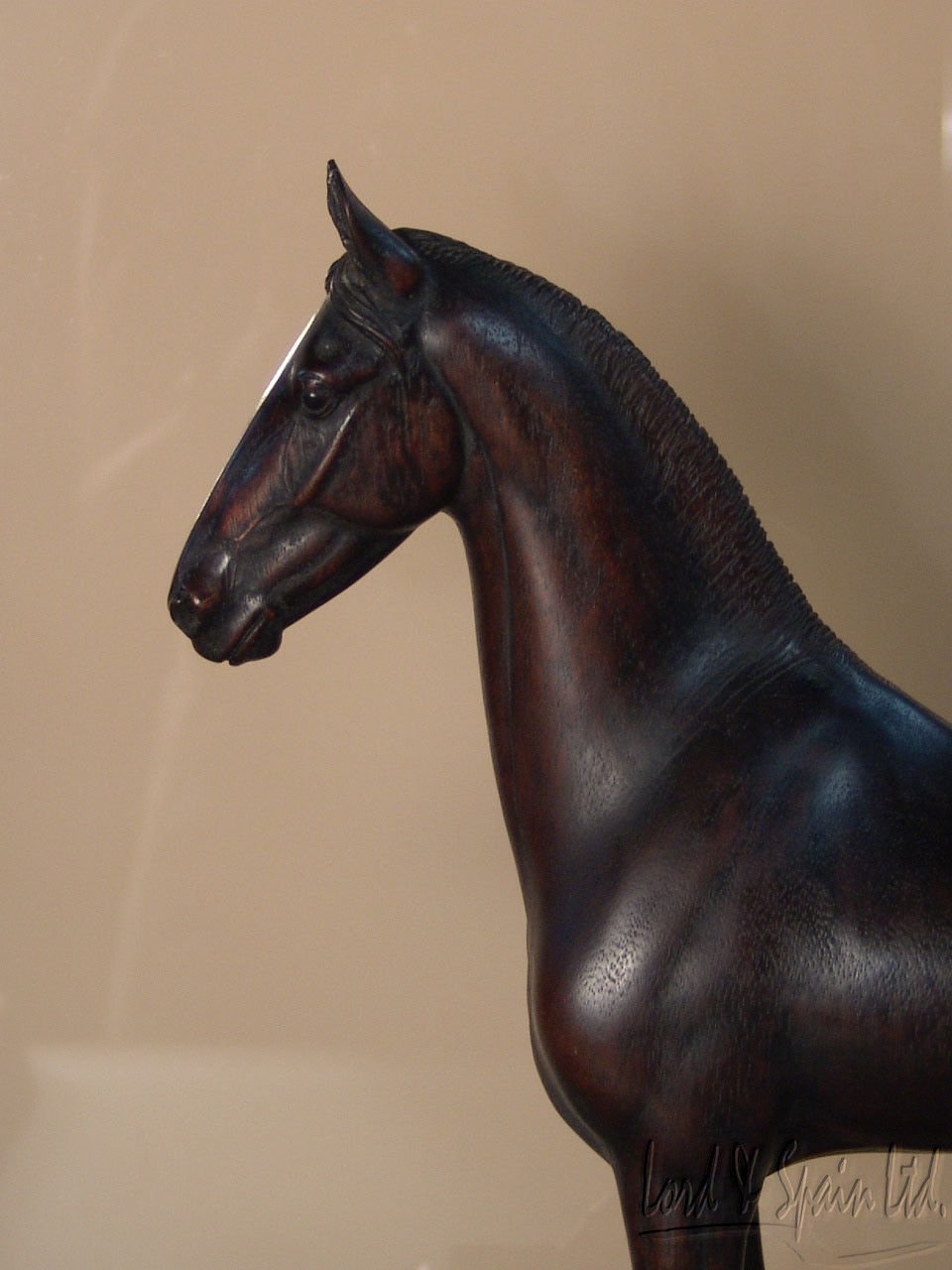 Peter Giba Hand Carved Wood Folk Art Horse Figurine or Sculpture-Signed