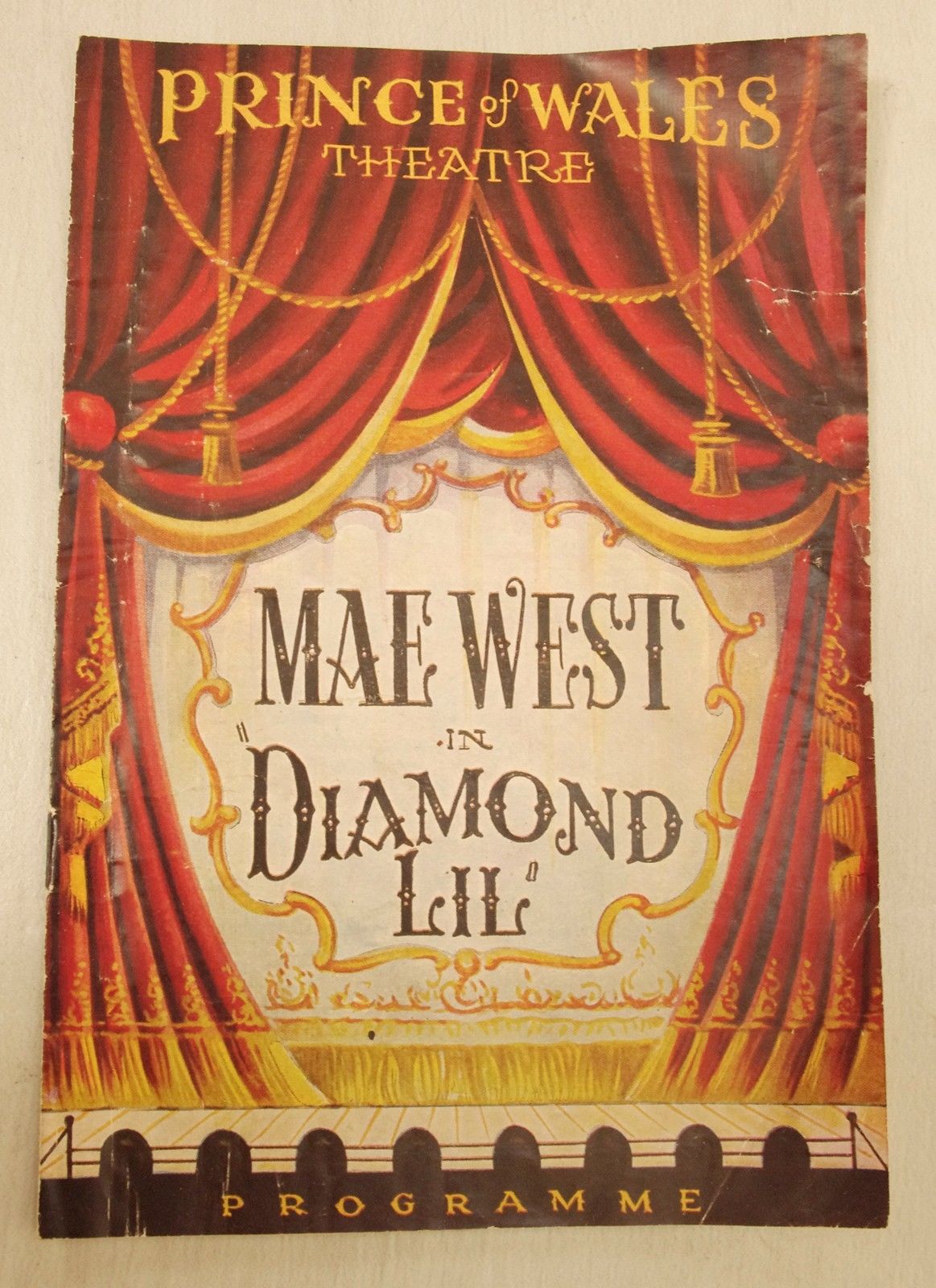 MAE WEST  in "DIAMOND LIL" Prince of Wales Original Theatre Programme