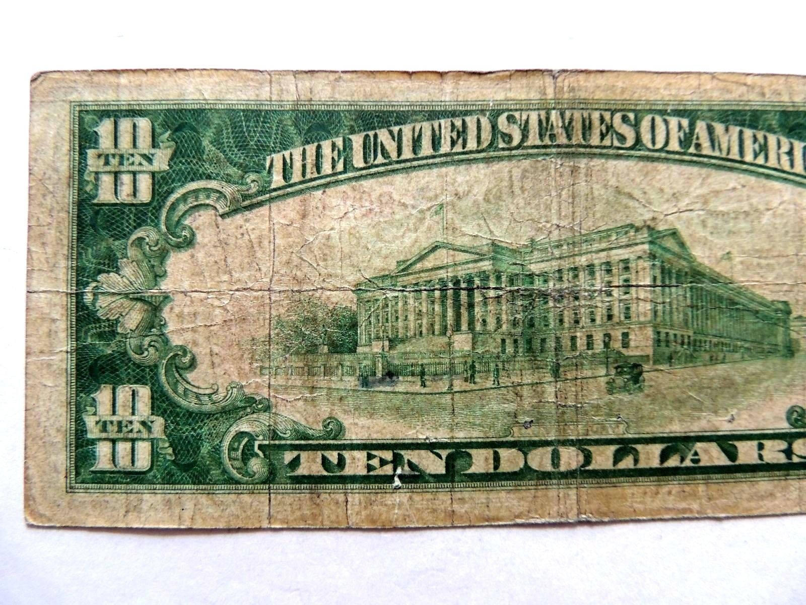 1929 Ten Dollar National Currency Federal Reserve Bank Of New York Note