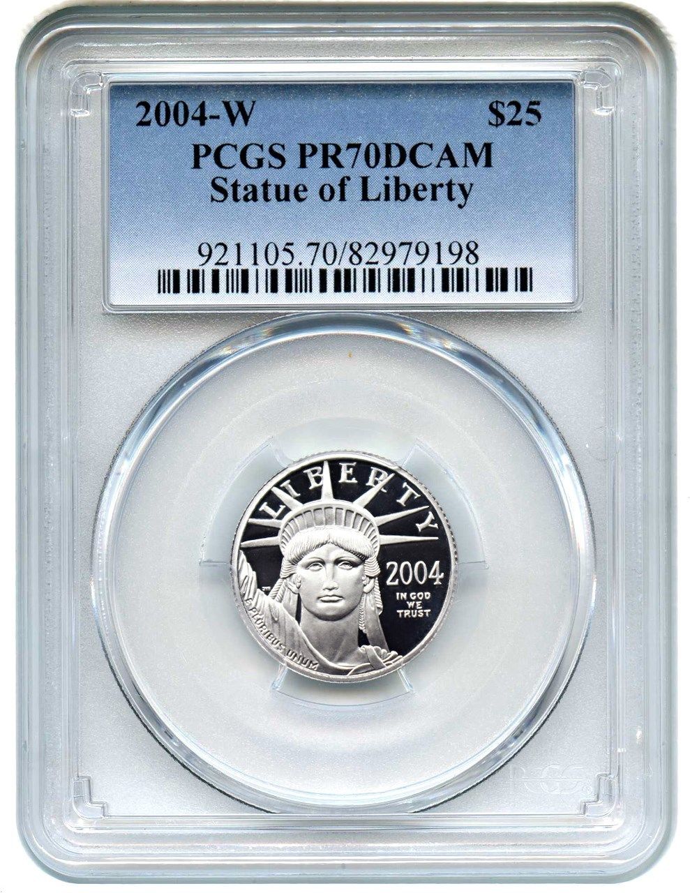 2004-W Platinum Eagle $25 PCGS PR 70 DCAM - Statue Liberty 1/4 oz