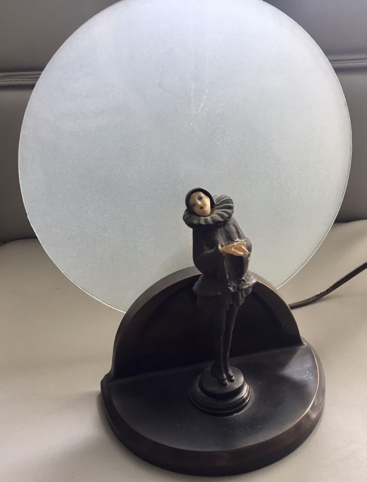 Vintage  ART NOUVEAU Figural LADY & MOON STATUE  LAMP reproduction